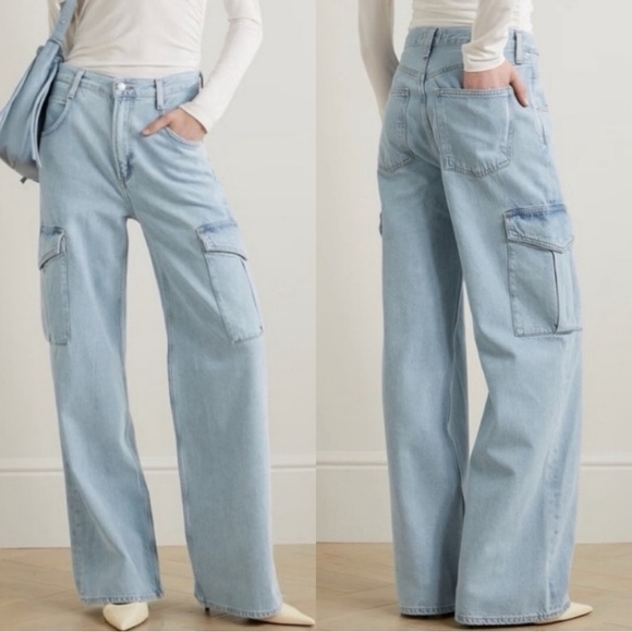 Agolde Minka Denim Cargo Jeans Wide Leg Pants High Rise Baggy 31